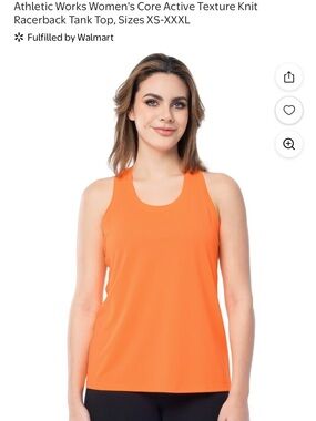 Athletic Works Women's Bright Orange Racerback Performance Tank